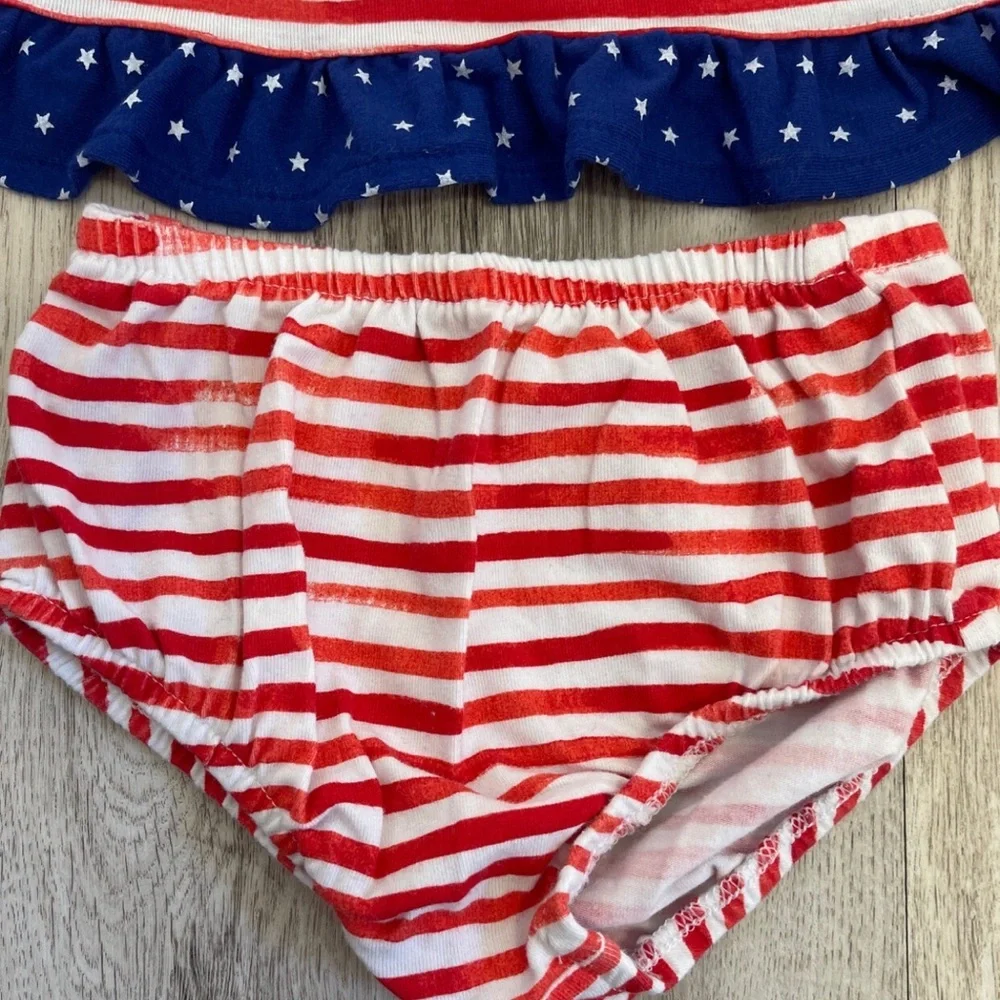 Cat & Jack Stars And Stripes 3-6 Months Outfit